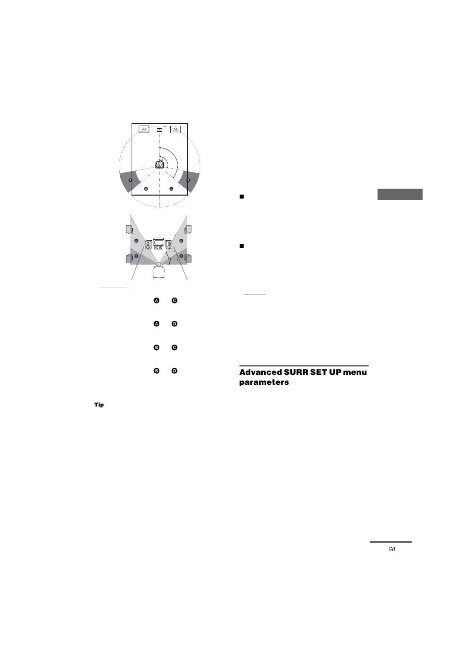 X output (preout downmixing), Advanced surr set up menu parameters | Sony STR-DA9000ES User Manual | Page 43 / 68