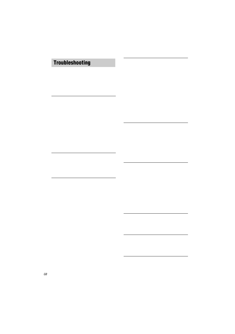 Troubleshooting, There is no sound from a specific component, There is no sound from one of the front speakers | There is no sound from analog 2 channel sources, There is no sound when i.link is selected, There is severe hum or noise | Sony STR-DA9000ES User Manual | Page 58 / 68