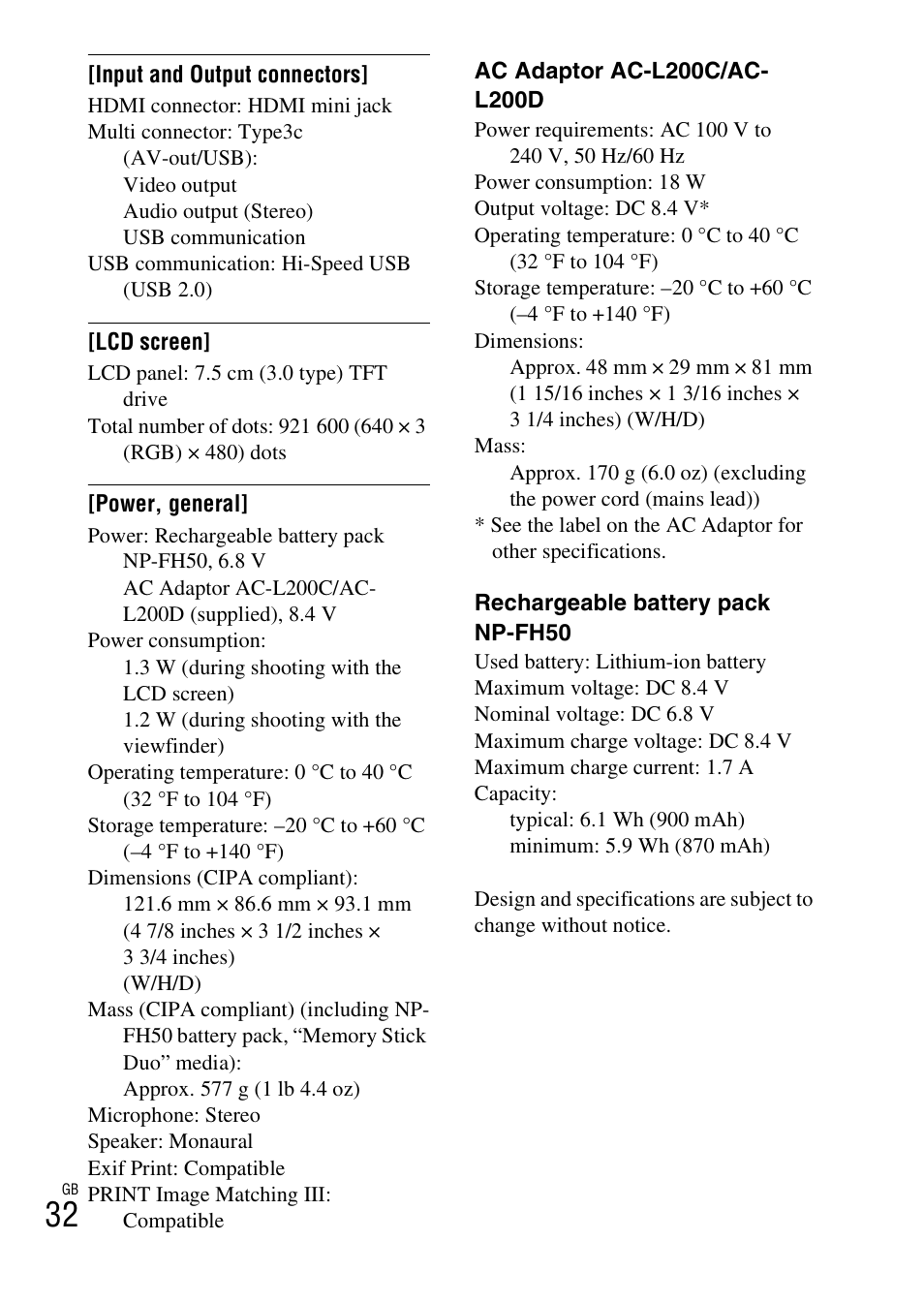 Sony CYBER-SHOT AC-L200D User Manual | Page 32 / 64