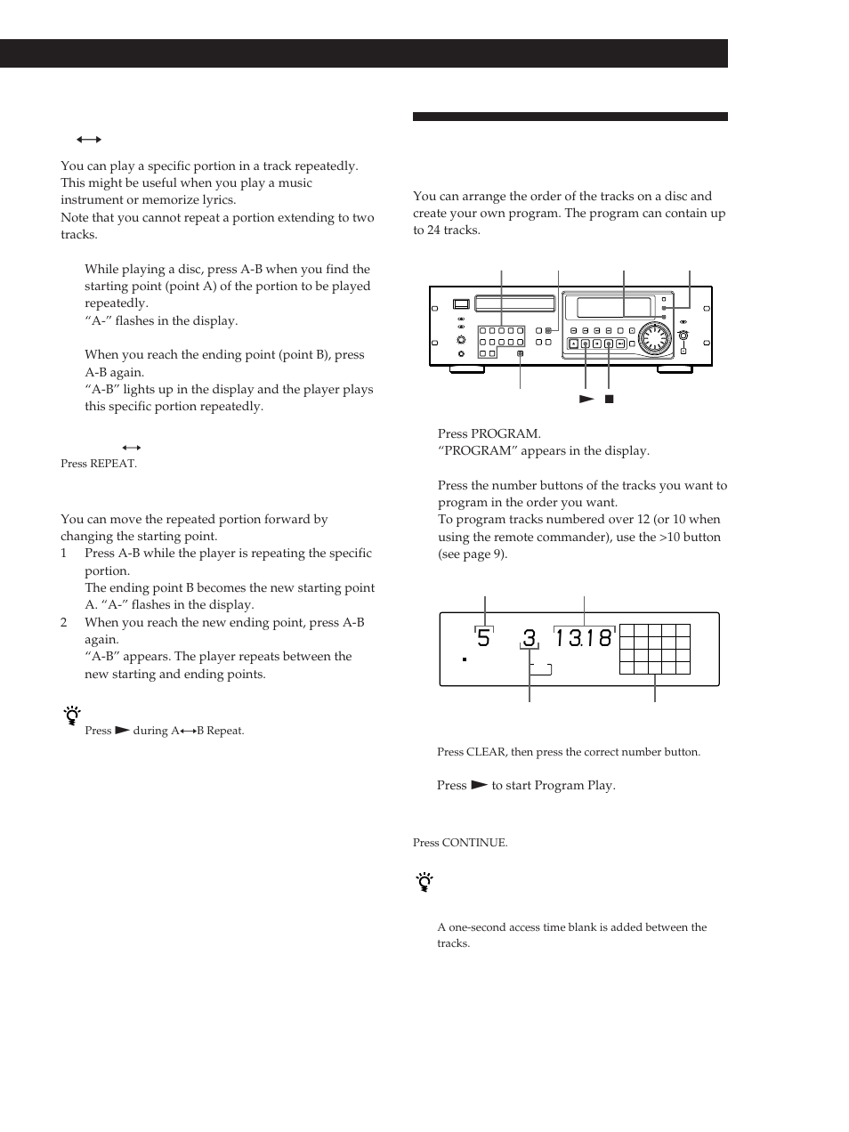 Creating your own program (program play), Playing cds | Sony CDP-D500 User Manual | Page 11 / 68