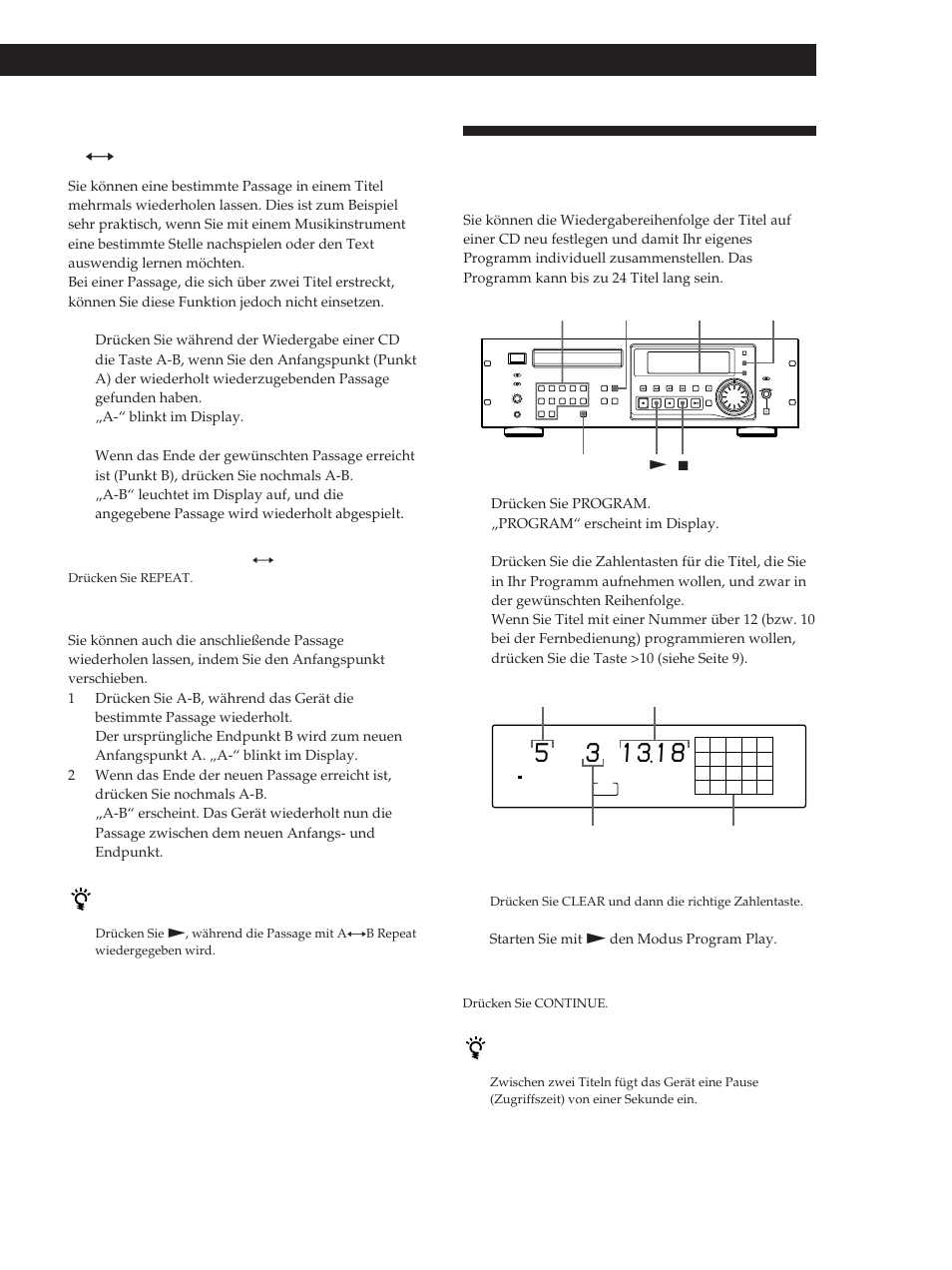 Playing cds | Sony CDP-D500 User Manual | Page 55 / 68