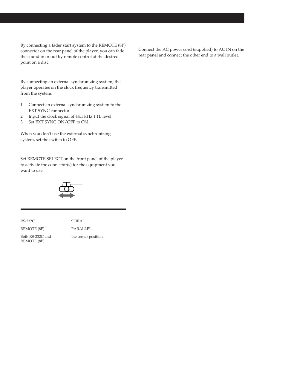 Getting started, Getting started connecting the ac power cord | Sony CDP-D500 User Manual | Page 7 / 68