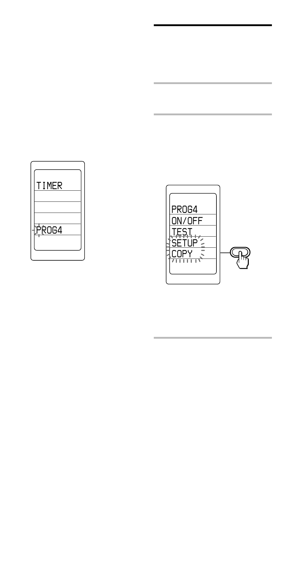 That you select, Prog4 on/off test setup copy, Timer prog4 | Sony RM-VL1000 User Manual | Page 56 / 84