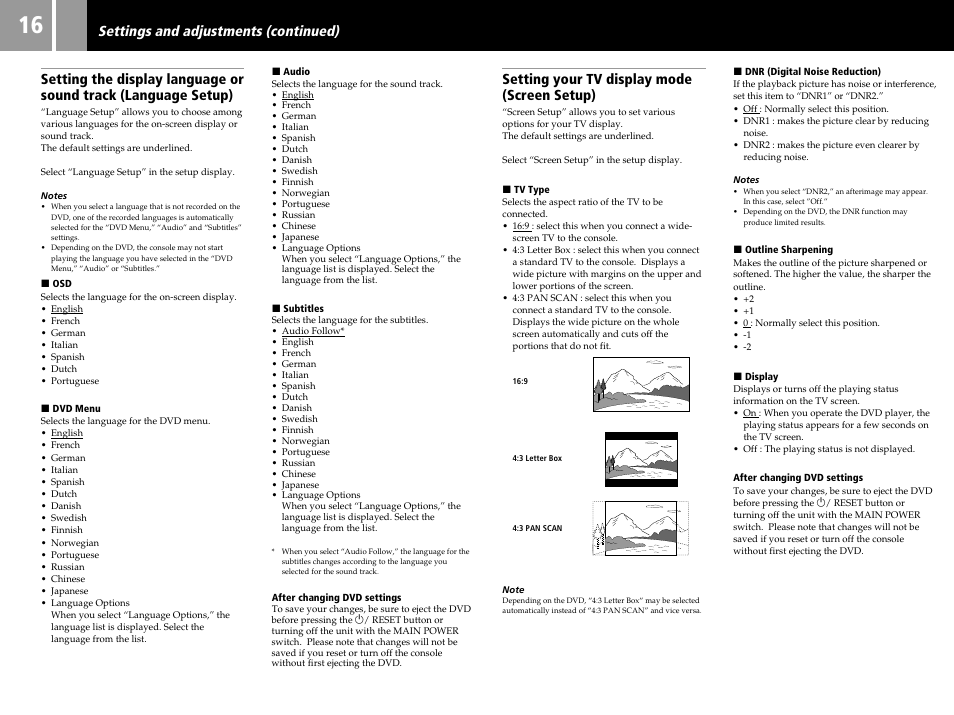 Setting your tv display mode (screen setup) | Sony PS2 User Manual | Page 16 / 84