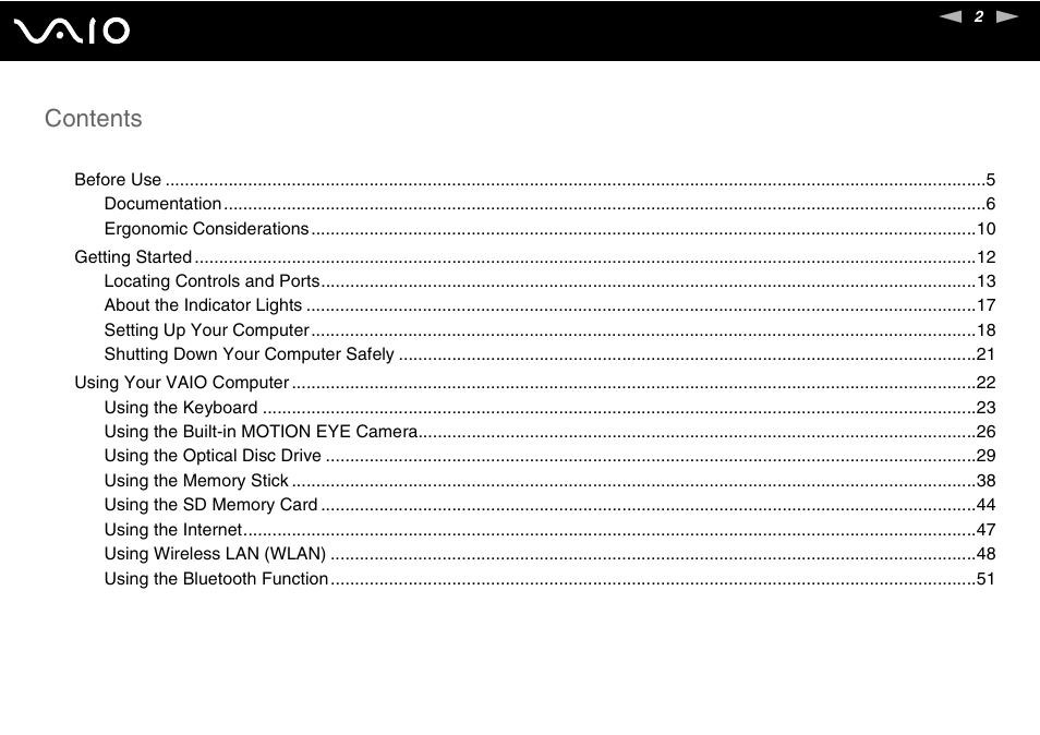 Sony VAIO VGC-JS100 User Manual | Page 2 / 146