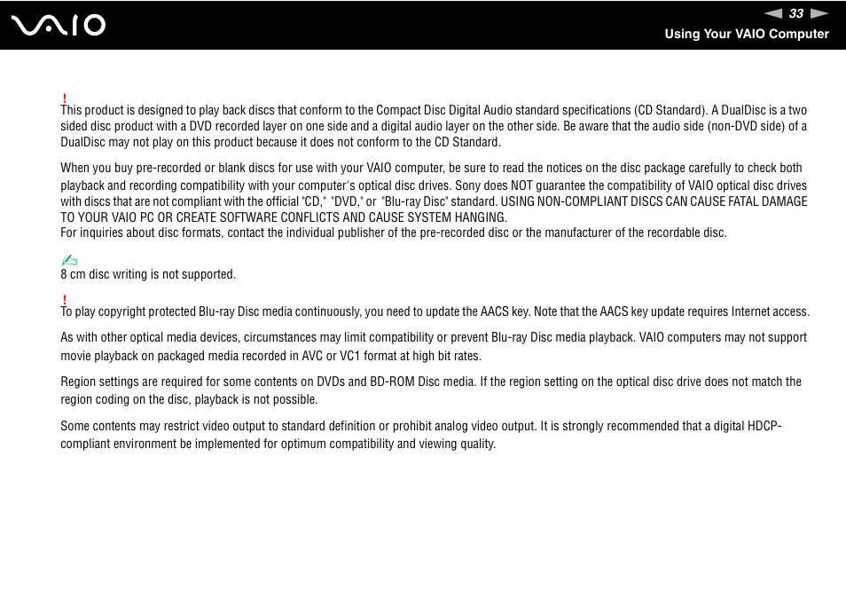 Sony VAIO VGC-JS100 User Manual | Page 33 / 146