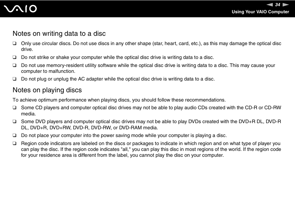 Sony VAIO VGC-JS100 User Manual | Page 34 / 146