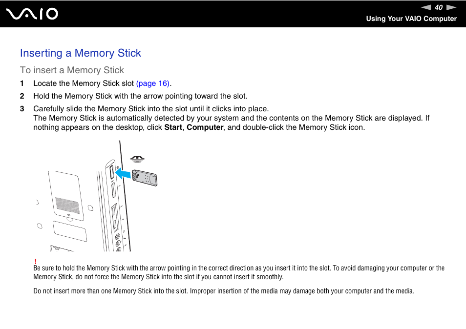 Sony VAIO VGC-JS100 User Manual | Page 40 / 146