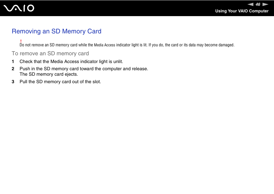 Sony VAIO VGC-JS100 User Manual | Page 46 / 146