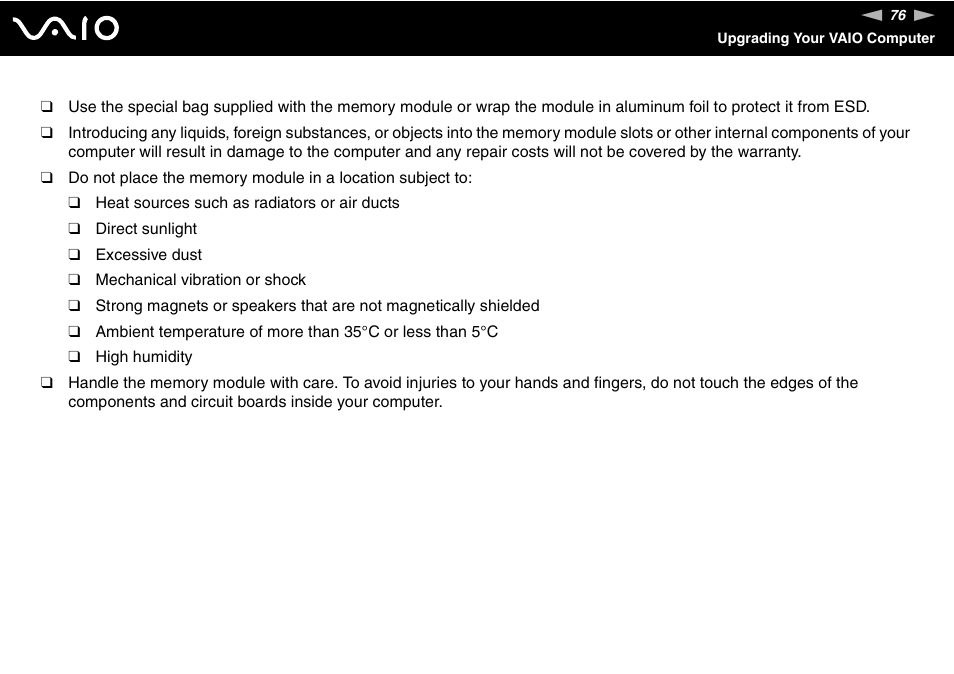 Sony VAIO VGC-JS100 User Manual | Page 76 / 146