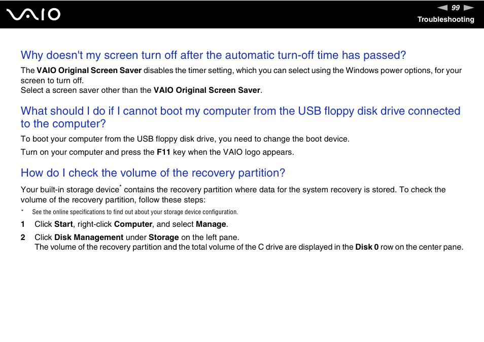 Sony VAIO VGC-JS100 User Manual | Page 99 / 146