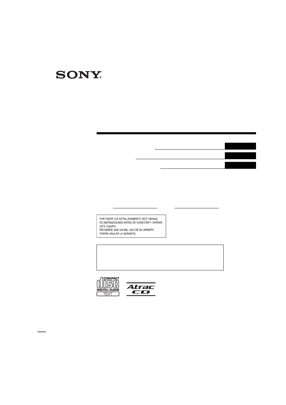 Sony CDX-M7810 User Manual | 60 pages