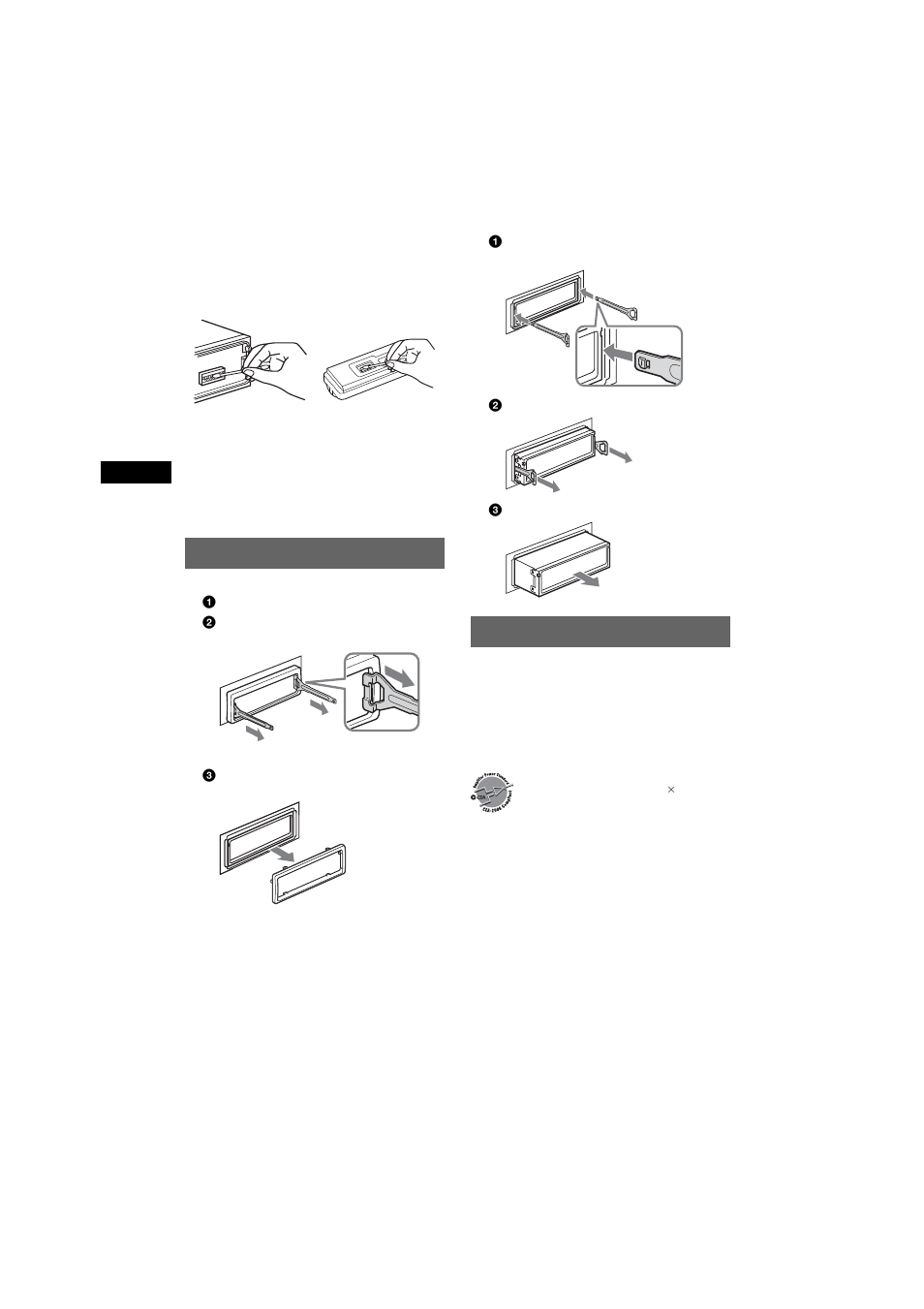 Removing the unit, Specifications, Removing the unit specifications | Sony CDX-M7810 User Manual | Page 16 / 60