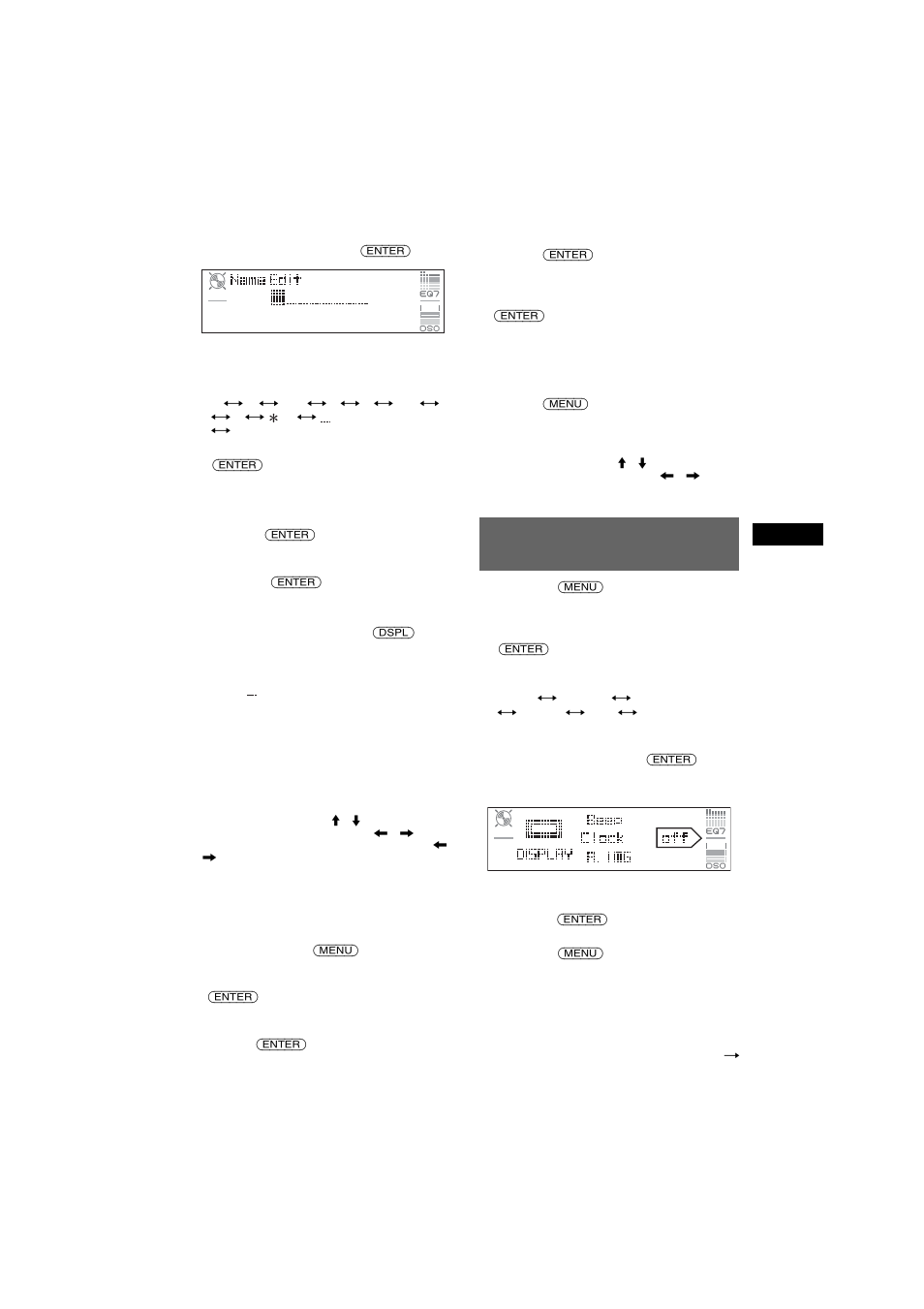 Ajuste de los elementos de menú - menu, Ajuste de los elementos de menú — menu | Sony CDX-M7810 User Manual | Page 49 / 60