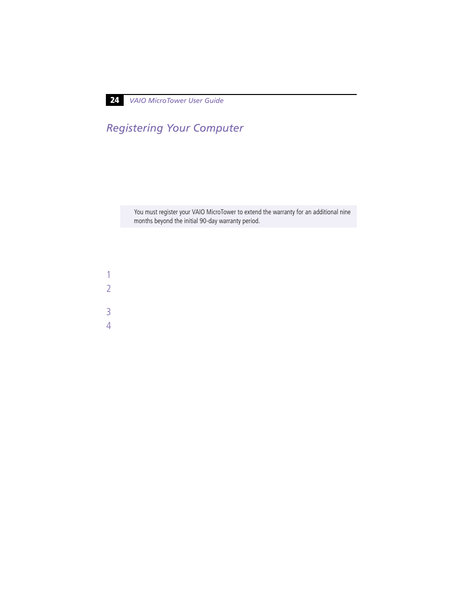 Registering your computer | Sony VAIO MicroTower User Manual | Page 32 / 100