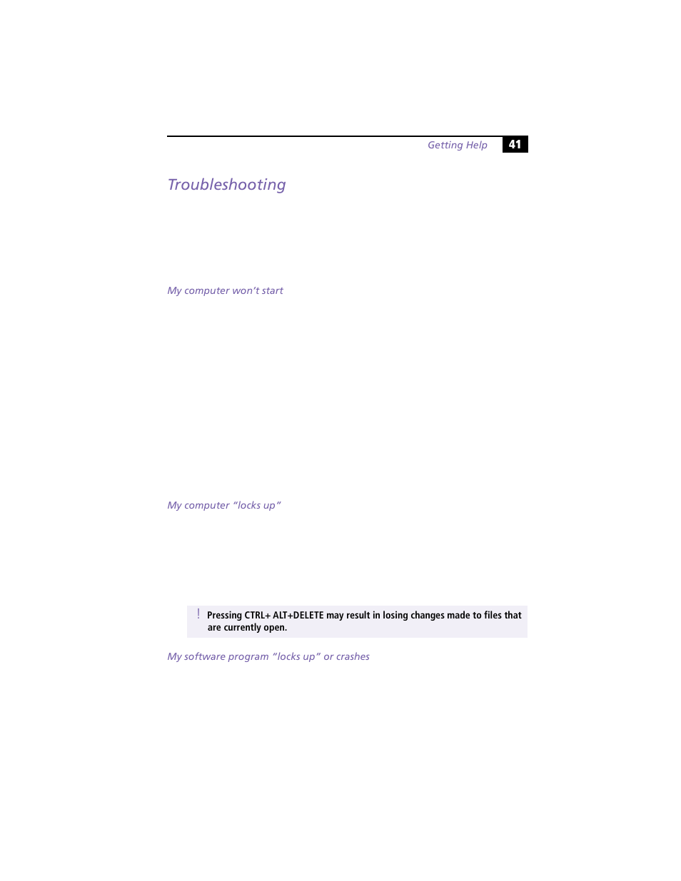 Troubleshooting | Sony VAIO MicroTower User Manual | Page 49 / 100