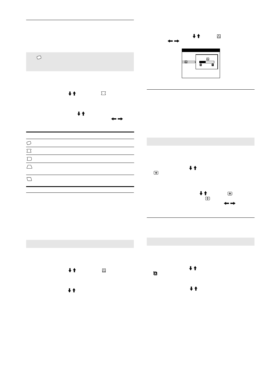 10 adjusting the shape of the picture (geometry), Adjusting the color of the picture (color), Adjusting the convergence (convergence) | Changing the osd language (language) | Sony CPD-G220R User Manual | Page 10 / 19