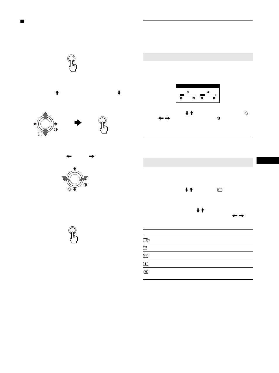 Adjusting the brightness and contrast | Sony CPD-G220R User Manual | Page 9 / 19