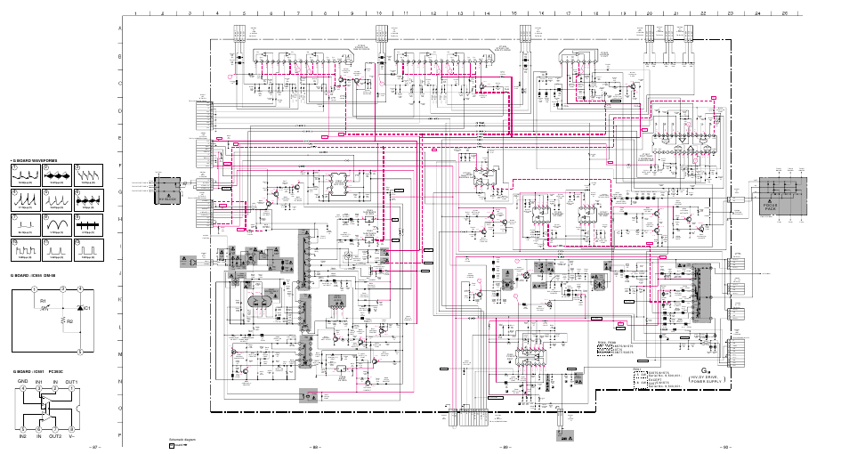 G board (circuit), G board waveforms, Schematic diagram | Board | Sony KP 48S75 User Manual | Page 62 / 100