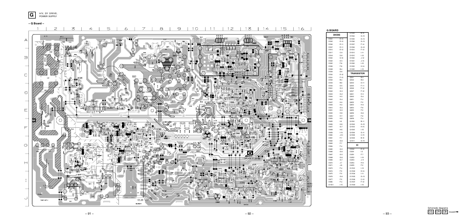 G board (mt), G board, Cg cr cb | Sony KP 48S75 User Manual | Page 63 / 100