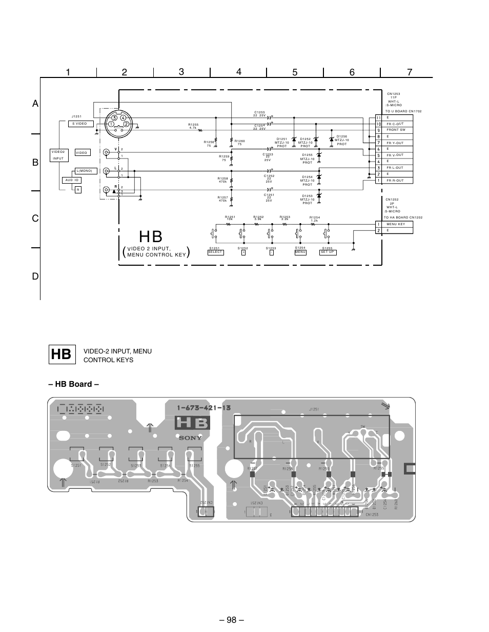 Hb board (circuit/mt), Hb board | Sony KP 48S75 User Manual | Page 66 / 100