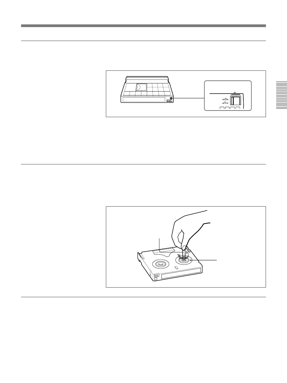 Preventing accidental erasure, Checking the tape for slack, No double insertion of cassettes | Sony DSR-85 User Manual | Page 27 / 88