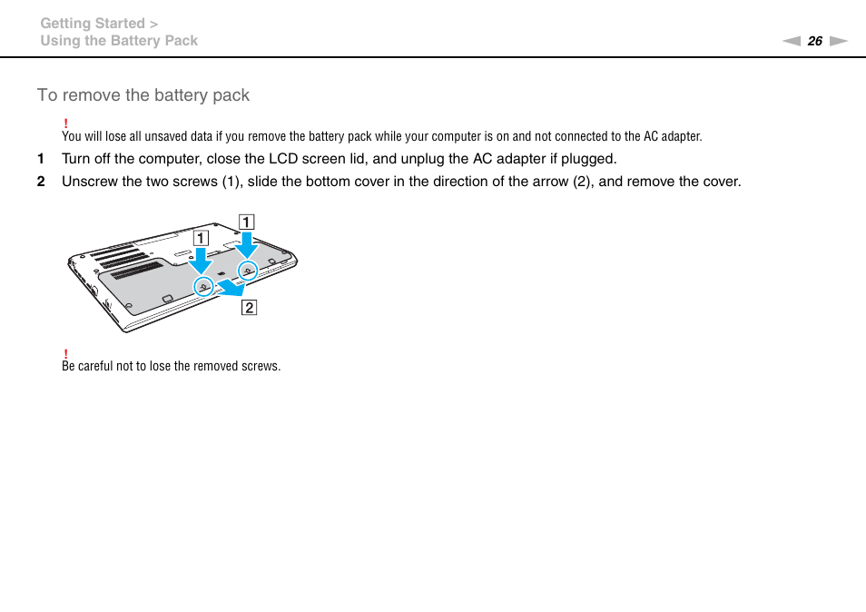 Sony VPCSA Series User Manual | Page 26 / 210