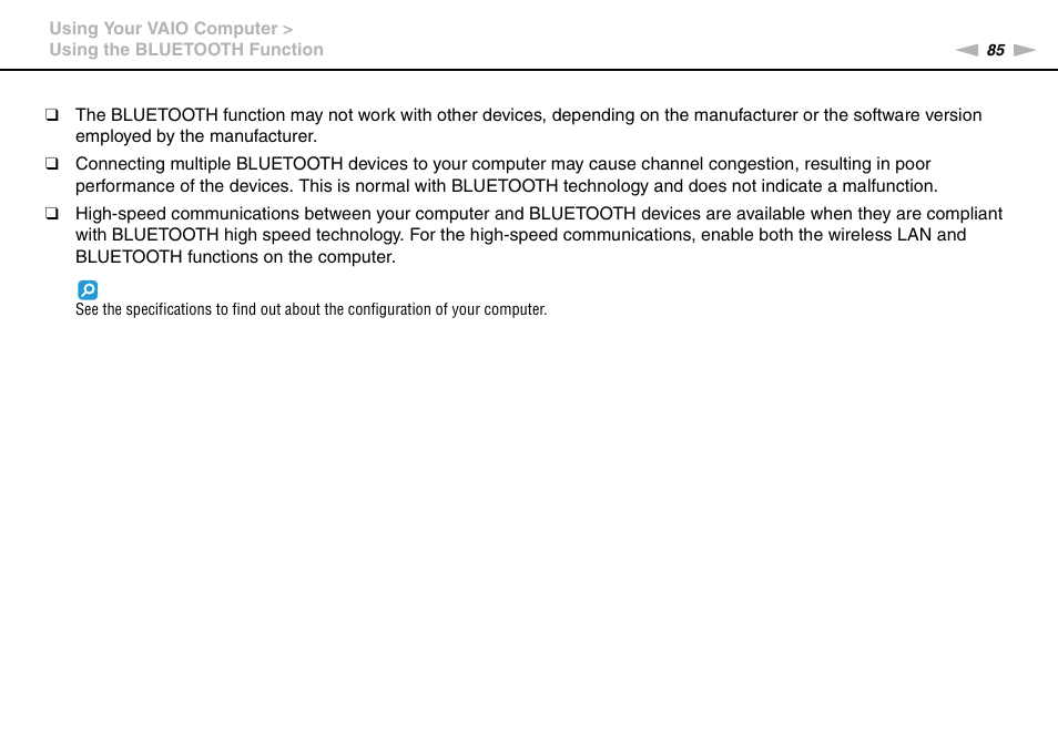 Sony VPCSA Series User Manual | Page 85 / 210