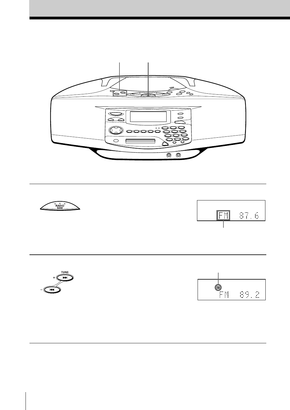 Listening to the radio | Sony ZS-M35 User Manual | Page 10 / 76