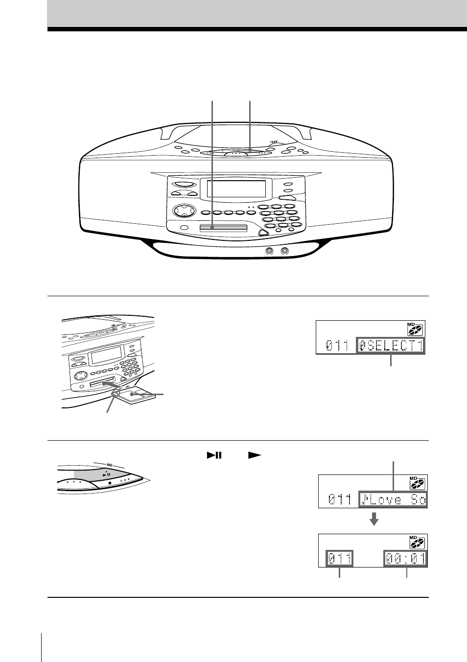 Playing an md | Sony ZS-M35 User Manual | Page 8 / 76