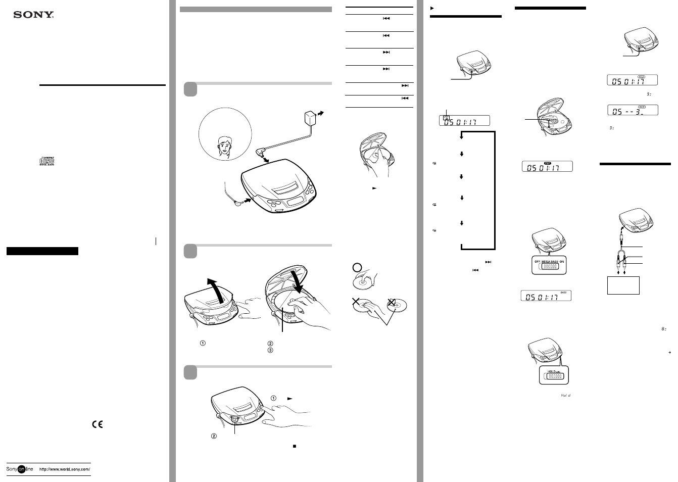 Sony Portable CD Player D-E200 User Manual | 2 pages