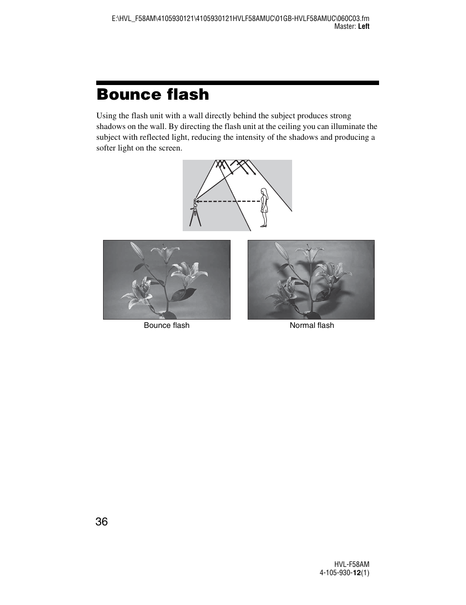 Bounce flash | Sony 4-105-930-12(1) User Manual | Page 36 / 88