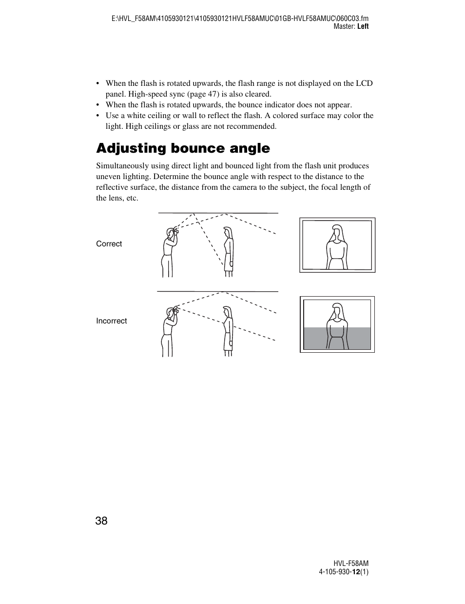 Adjusting bounce angle | Sony 4-105-930-12(1) User Manual | Page 38 / 88