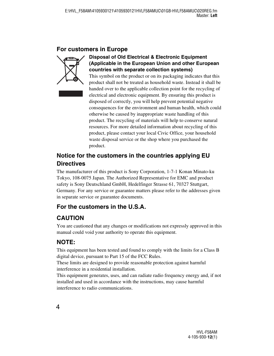 Sony 4-105-930-12(1) User Manual | Page 4 / 88