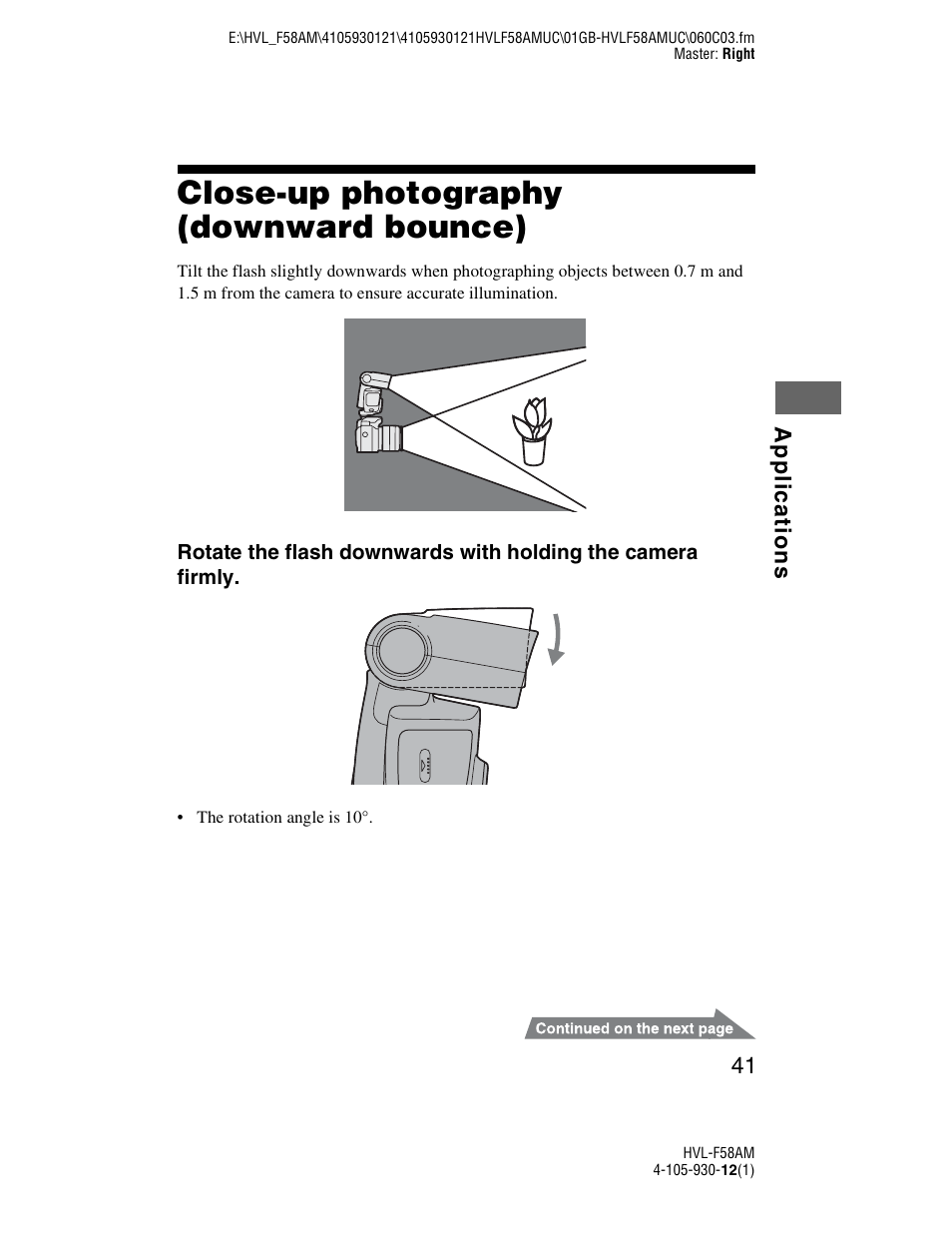 Close-up photography (downward bounce) | Sony 4-105-930-12(1) User Manual | Page 41 / 88