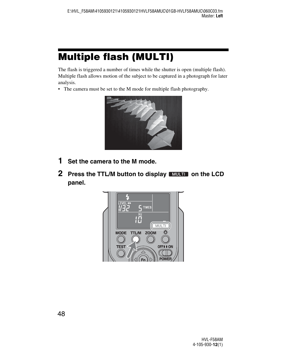 Multiple flash (multi) | Sony 4-105-930-12(1) User Manual | Page 48 / 88