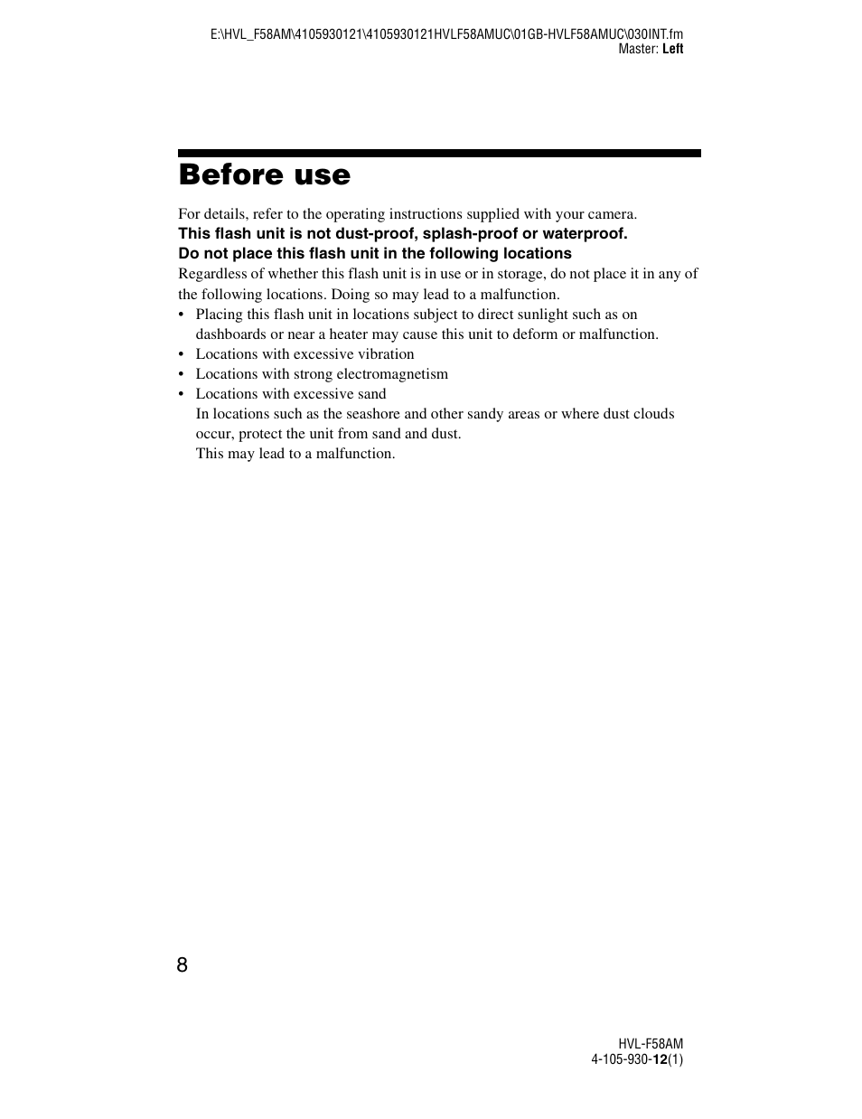 Before use | Sony 4-105-930-12(1) User Manual | Page 8 / 88