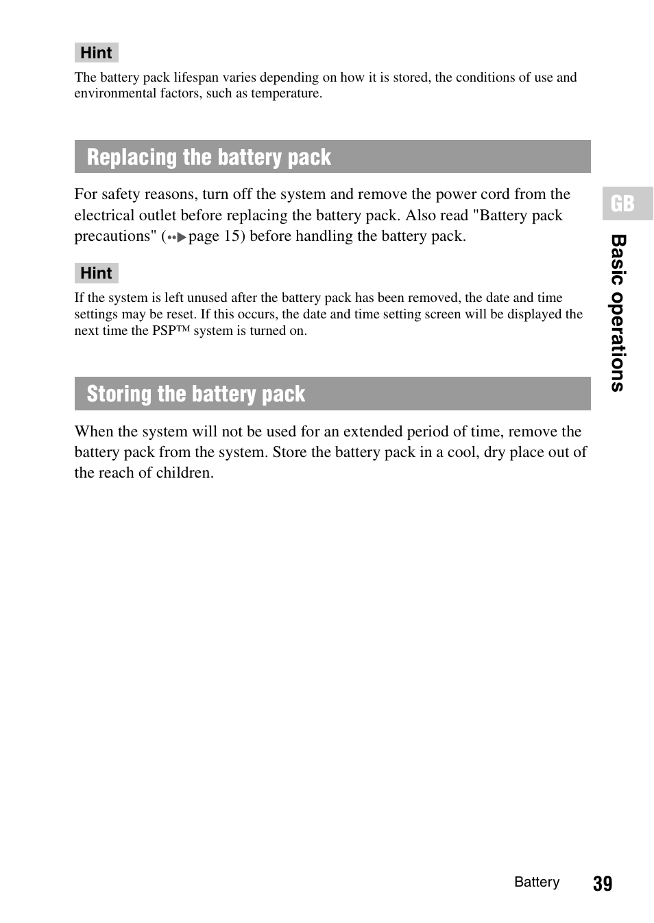 Sony PSP-1006 K User Manual | Page 39 / 268