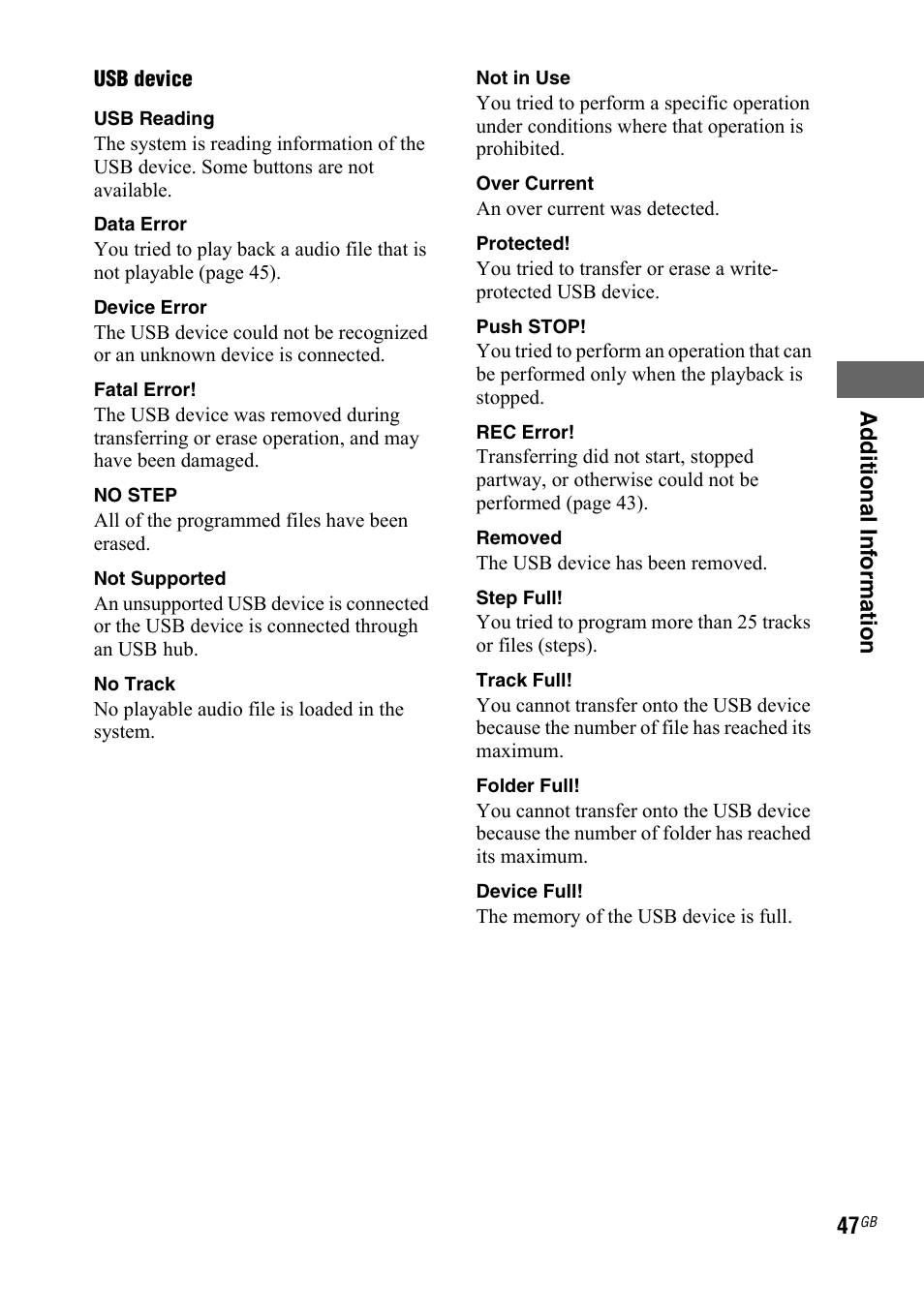 Sony 3-300-703-11(2) User Manual | Page 47 / 56