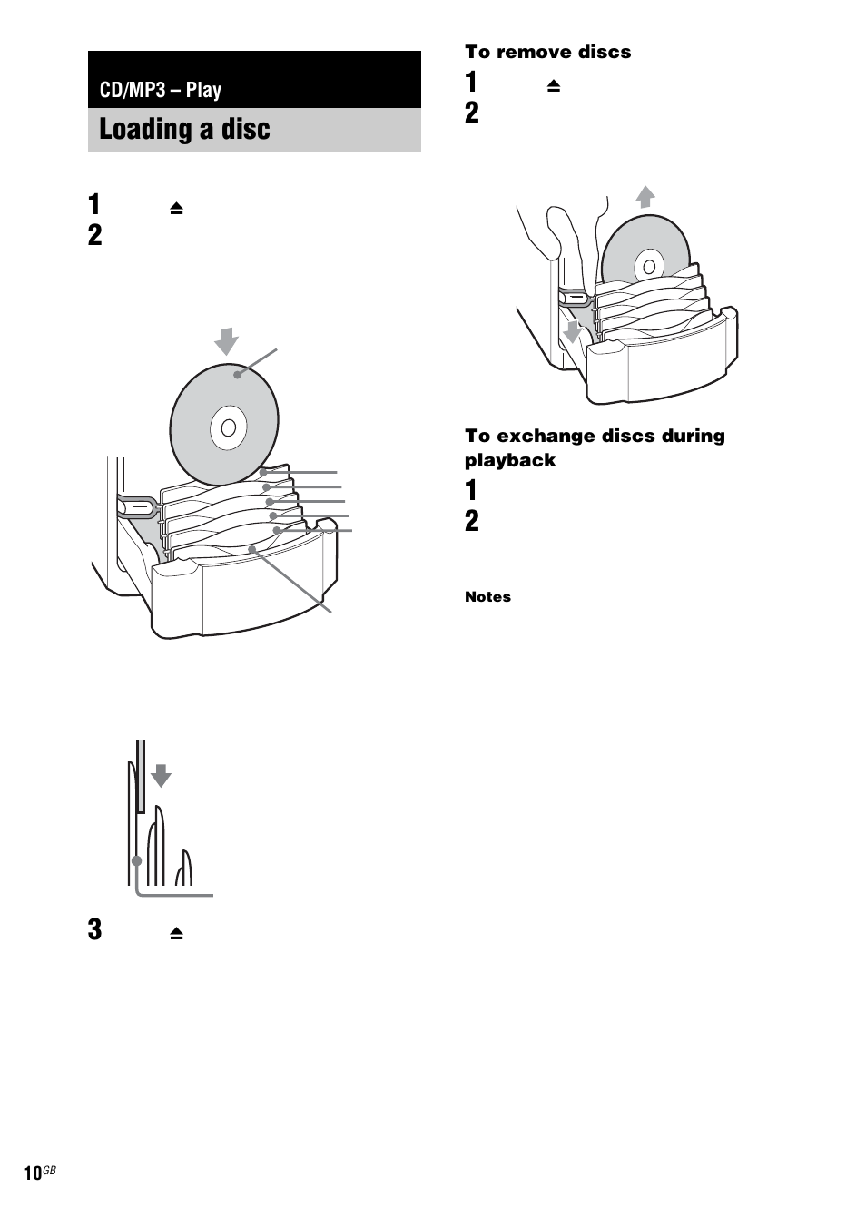 Cd/mp3 – play, Loading a disc | Sony CMT-HPX9 User Manual | Page 10 / 36