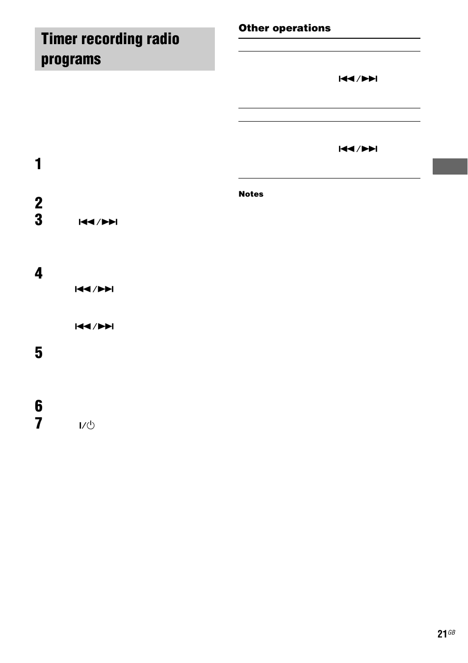 Timer recording radio programs, Rec timer | Sony CMT-HPX9 User Manual | Page 21 / 36