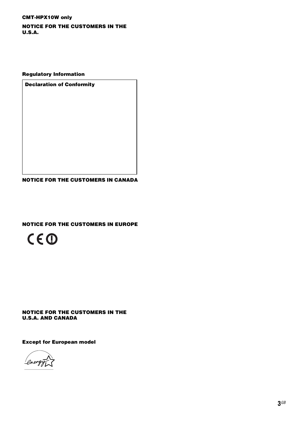 Sony CMT-HPX9 User Manual | Page 3 / 36