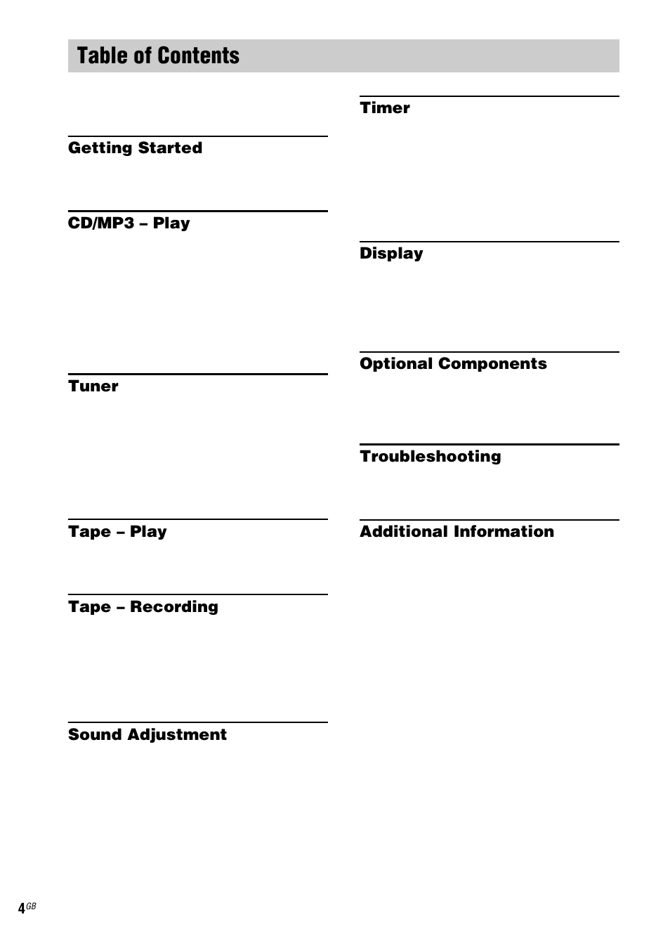 Sony CMT-HPX9 User Manual | Page 4 / 36