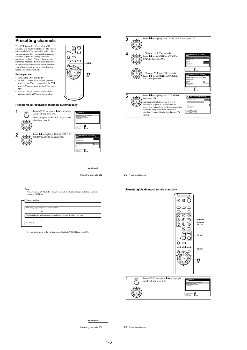 Presetting channels | Sony LX50 User Manual | Page 10 / 71