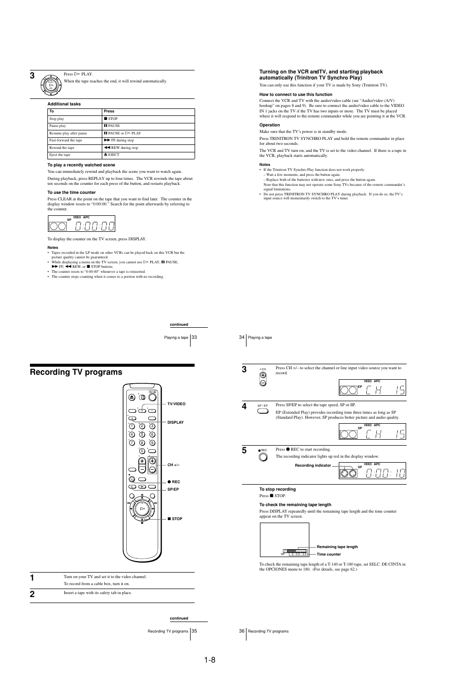 Recording tv programs | Sony LX50 User Manual | Page 12 / 71