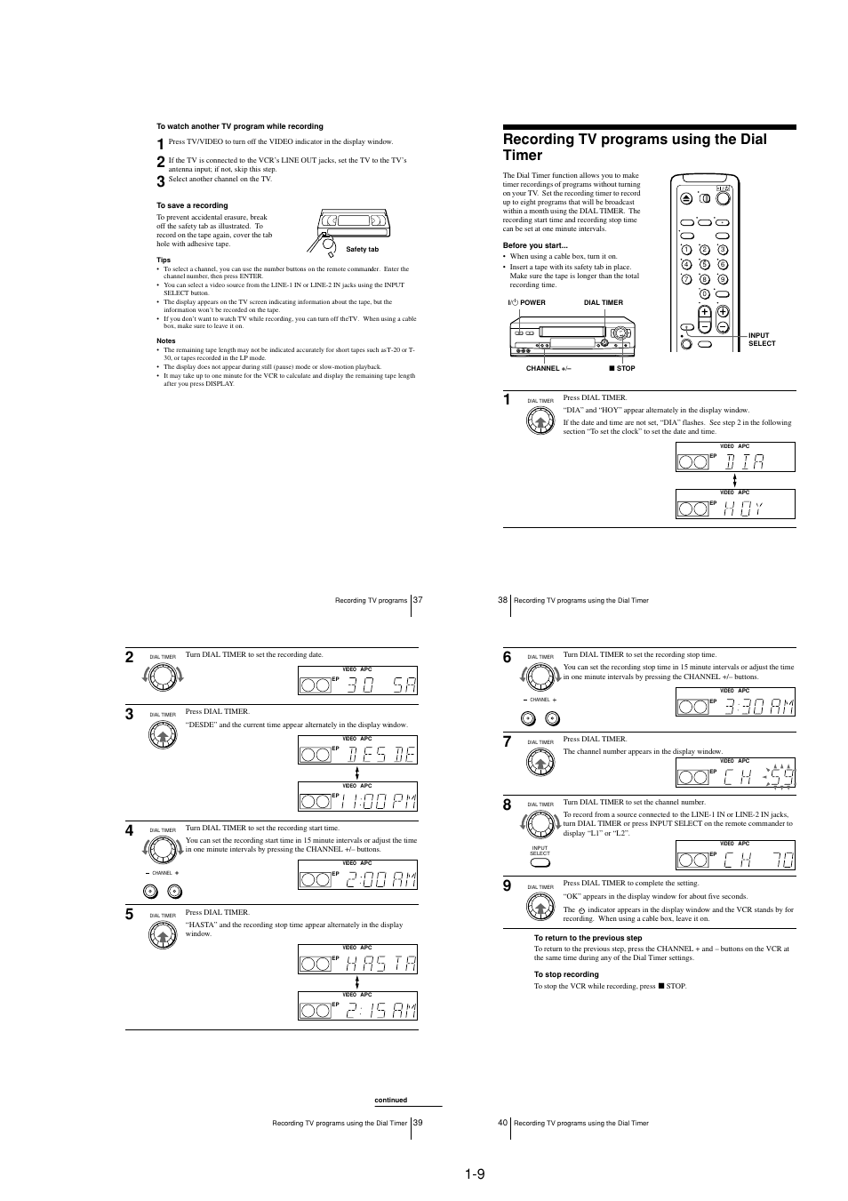 Recording tv programs using the dial timer | Sony LX50 User Manual | Page 13 / 71