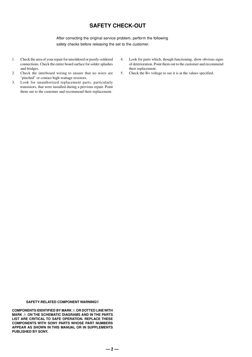 Safety check-out | Sony LX50 User Manual | Page 2 / 71