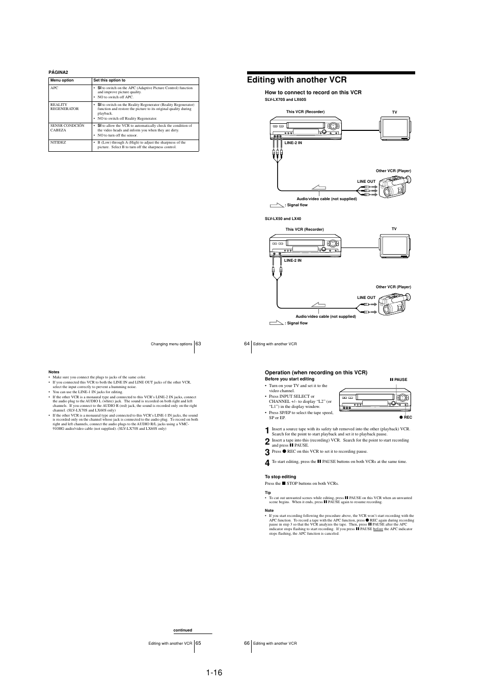 Editing with another vcr | Sony LX50 User Manual | Page 20 / 71