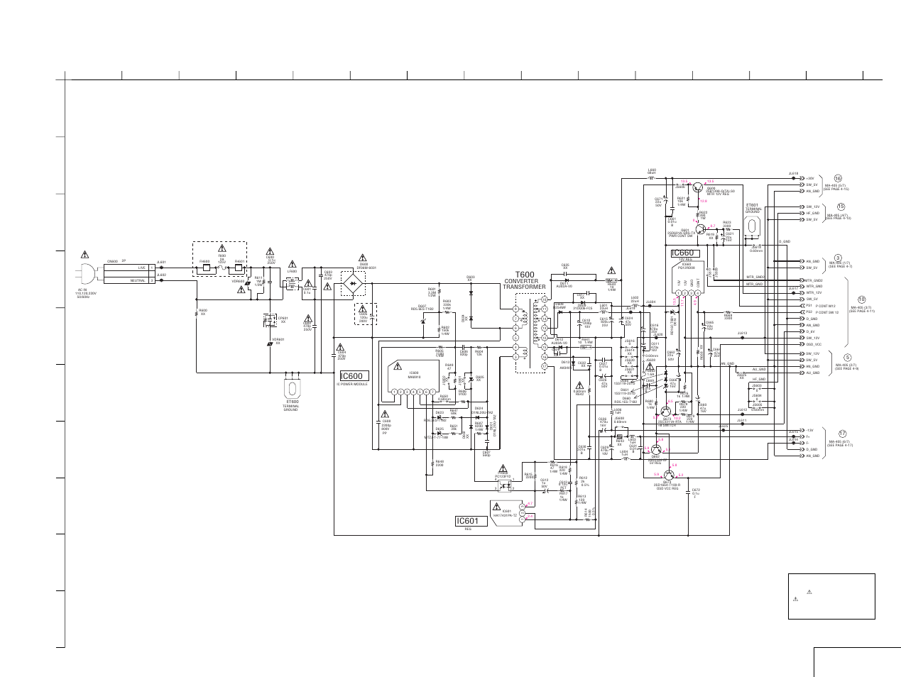Power supply, T600 | Sony LX50 User Manual | Page 44 / 71