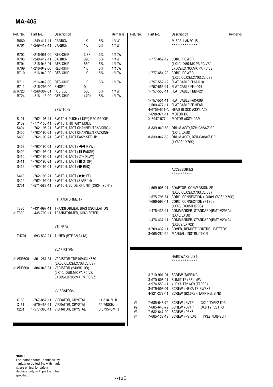 Ma-405 | Sony LX50 User Manual | Page 69 / 71